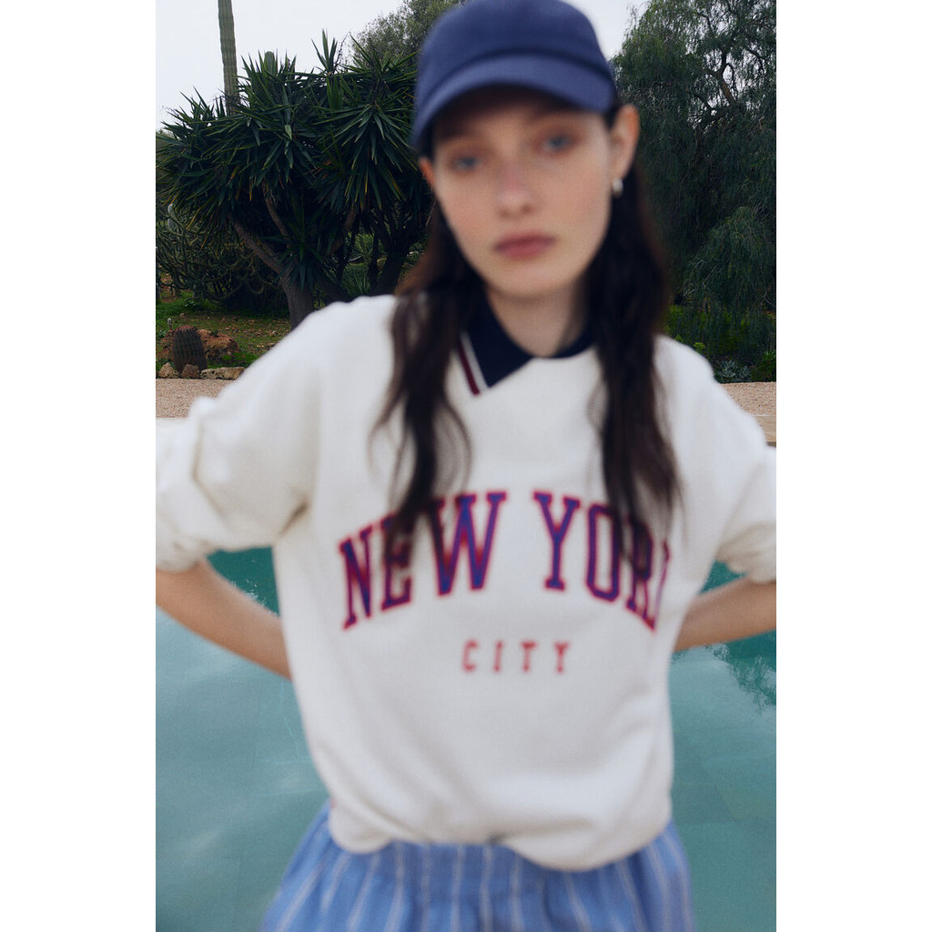 H&M ผู้หญิง Text-motif sweatshirt 1269502_2