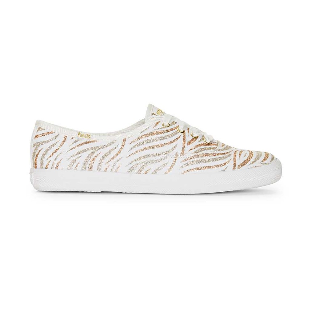 Keds รุ่น Champion Glitter Wave Print Ce รองเท้าผ้าใบ ผู้หญิง สี Gold - WF67367