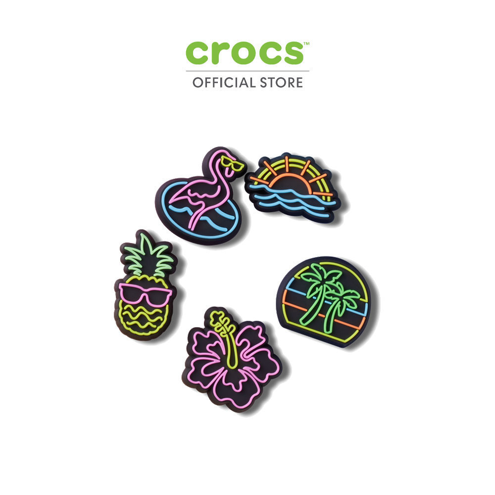 CROCS ตัวติดรองเท้า JIBBITZ LIGHTS UP NEON SET 5 PCS