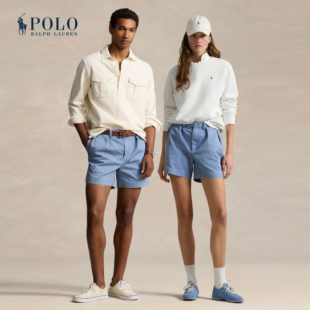 Polo Ralph Lauren กางเกงขาสั้นผู้ชาย 5-Inch Cormac Relaxed Fit Pleated Short รุ่น MNPOSHO14H20018 สีฟ้า