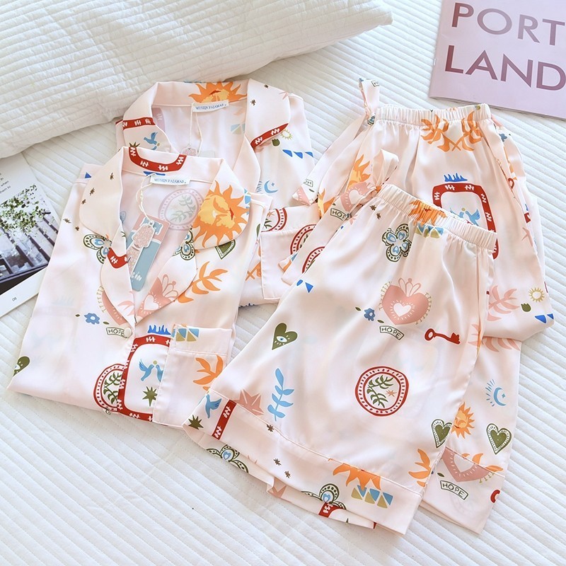 ชุดนอน Mulen (Muslin pajamas) Silk Satin รุ่น (N3201 T3201)