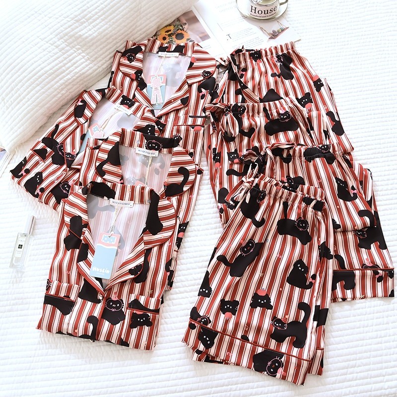 ชุดนอน Mulen (Muslin pajamas) Silk Satin รุ่น (N3212 T3212 L3212 P3212)