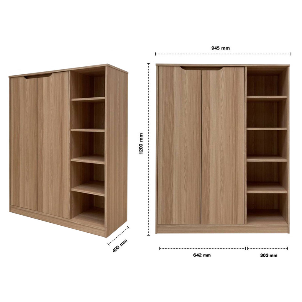 KASSA ตู้รองเท้า ขนาด 94.5 ซม. สีไวท์เมเปิ้ล - รูปที่ 2