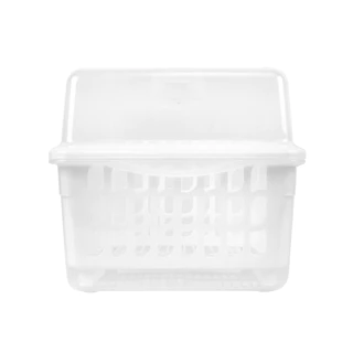 KASSA HOME ที่คว่ำจานพลาสติกพร้อมฝาปิด 1 ชั้น Leaf รุ่น JCJ-2400 ขนาด 45.4 x 33.5 x 29.7 ซม. สีขาว