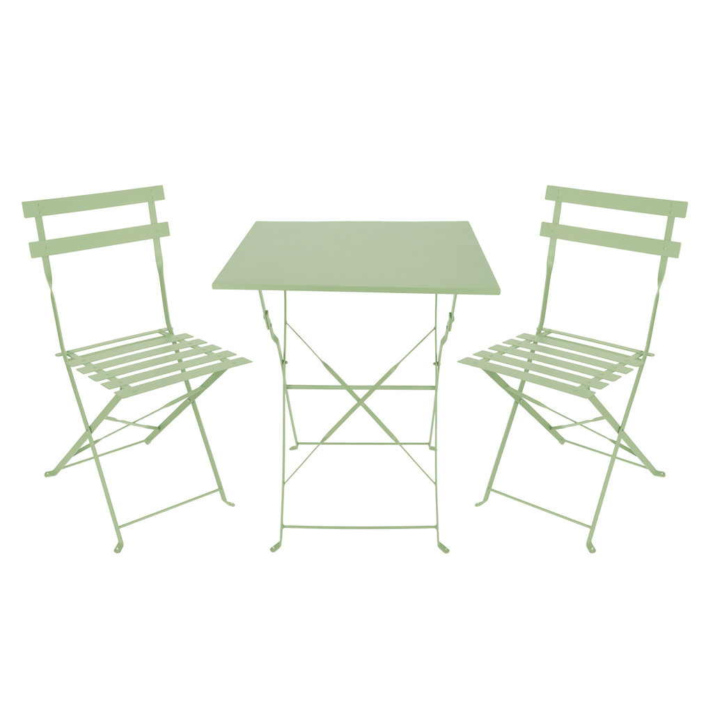 FONTE ชุดโต๊ะเก้าอี้สนามเหล็ก รุ่น A02893 (ชุด 3 ชิ้น) สีเขียว