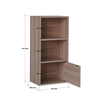 ชั้นอเนกประสงค์ 3 ชั้น บานผสม KASSA ขนาด 42 x 29 x 87 ซม. สีไวท์เมเปิล