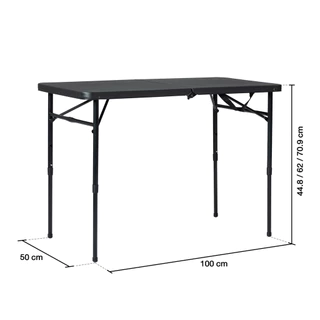 FONTE โต๊ะพับแบบพกพา ขาปรับได้ 3 ระดับ รุ่น NT5115 ขนาด 100 x 50 x 70.9 ซม. สีดำ