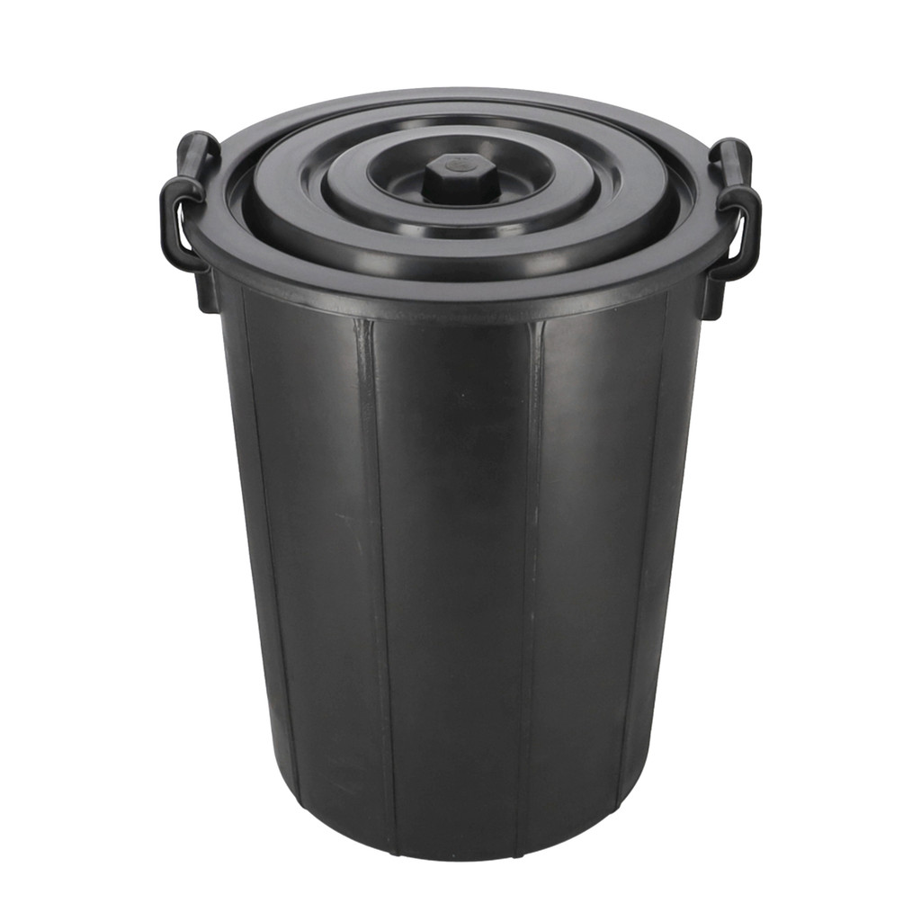 KASSA HOME ถังน้ำพร้อมฝา 94 ลิตร (25GL) รุ่น NO.26 ขนาด 52.5 x 54.5 x 66.5 ซม. สีดำ