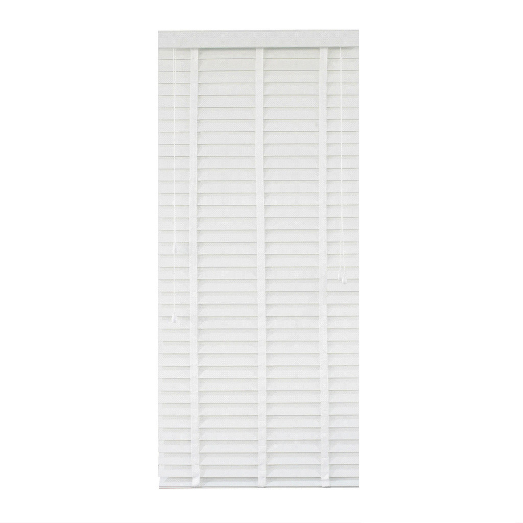 KASSA HOME มู่ลี่ PVC ลายไม้เส้นใหญ่ รุ่น BG001-WH ขนาด 70 x 160 ซม. สีขาว