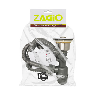 ZAGIO ชุดสะดืออ่างล้างจาน พร้อมท่อน้ำทิ้ง และท่อน้ำล้น (เดี่…