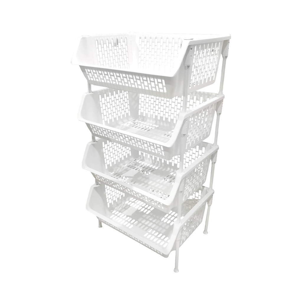 KASSA HOME ชั้นวางของพลาสติกอเนกประสงค์ 4 ชั้น รุ่น PSM-1314 ขนาด 40 x 51 x 94.7 ซม. สีขาว