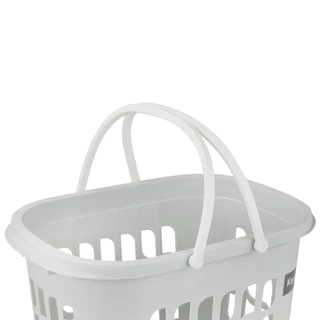 KASSA HOME ตะกร้าเหลี่ยมพร้อมหูหิ้ว พลาสติก รุ่น 4211 ขนาด 32.5 x 46 x 37.5 ซม. สีเทา