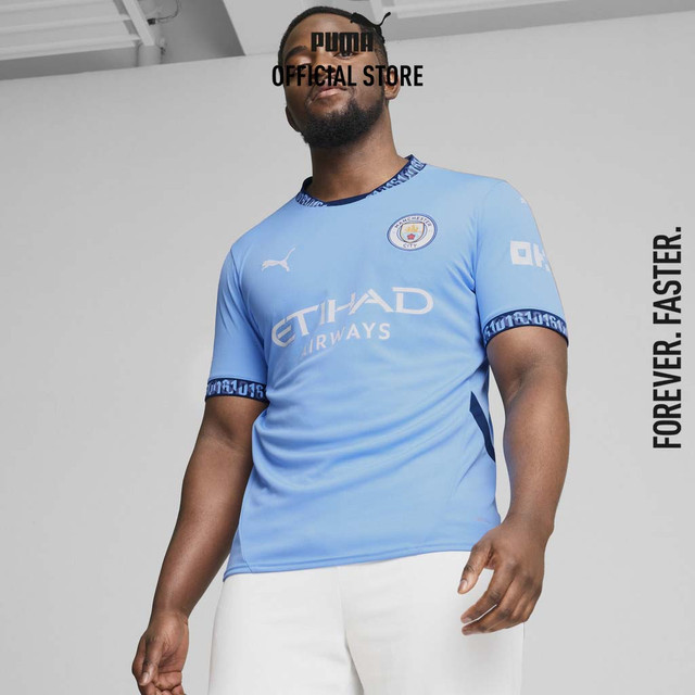 PUMA FOOTBALL - เสื้อยืดชายชุดเหย้าทีม Manchester City ฤดูกาล 24/25 สีฟ้า 77507501