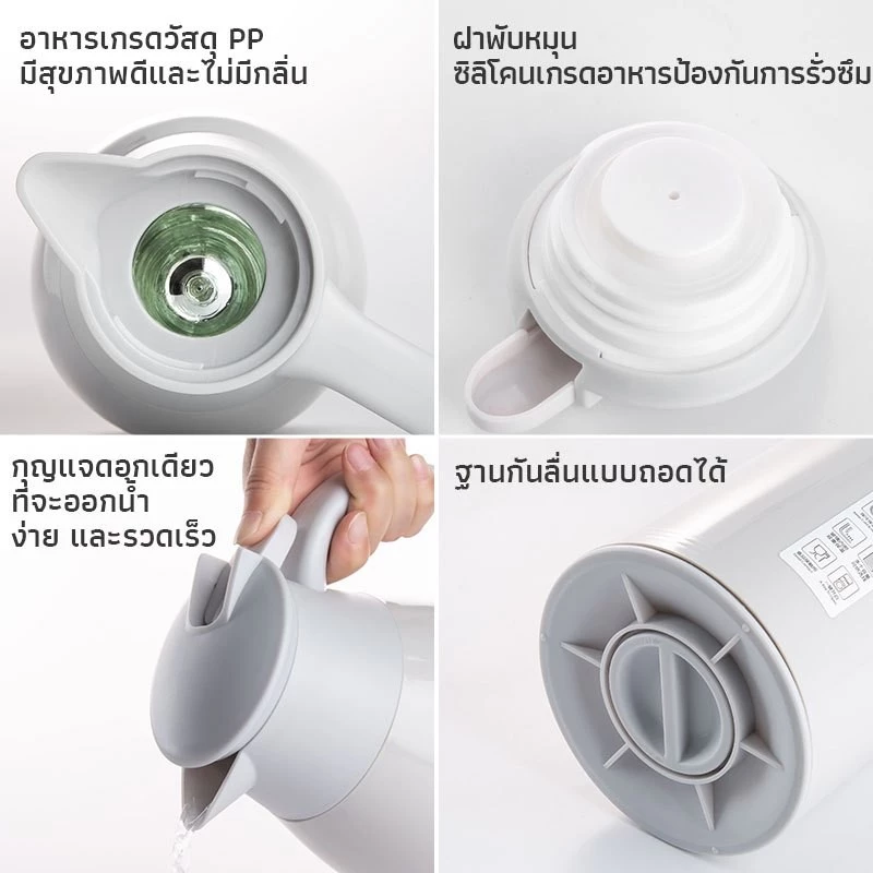 GIANXI เหยือกน้ำเก็บความร้อนเย็น ขนาด 1.6 ลิตร/1.9 ลิตร ใช้บ้าน ความจุสูง จุน้ำได้มาก thumbnail 9