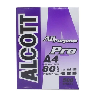 ALCOTT กระดาษถ่ายเอกสาร A4 80 แกรม 500 แผ่น (บรรจุ 5 รีม/กล่อง) |P5|