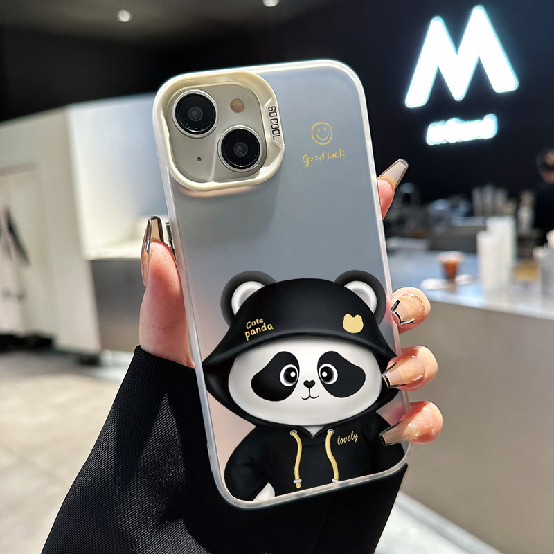 เคสสำหรับ OPPO A5 A3s A12e A7 A5s A12 A12s A11k Realme C1 เคสโทรศัพท์โปร่งใสแพนด้าการ์ตูน - รูปที่ 7