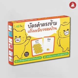 NANMEEBOOKS หนังสือ บัตรคำตรงข้าม แก๊งเหมียวจอมป่วน 2 ภาษา (Thai-Eng) จำนวน 40 ใบ