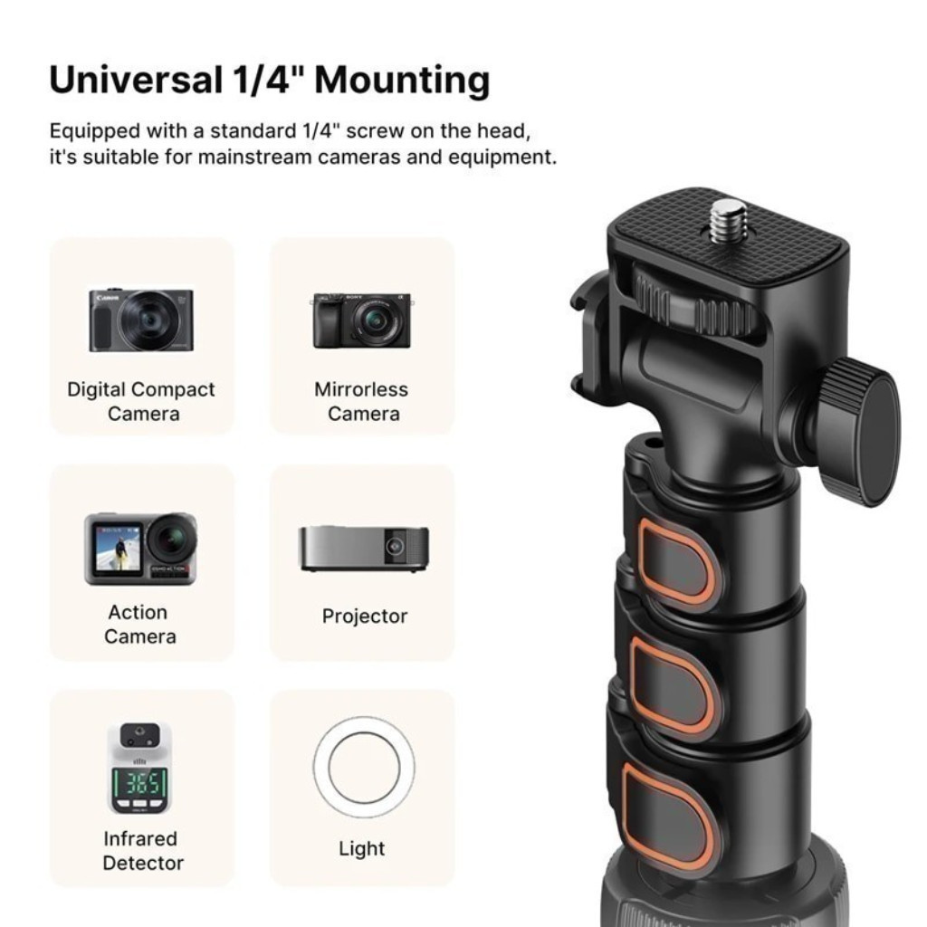 Ulanzi TB64Z 1.6M Live Streaming Kit ขาตั้งกล้อง ระบบแบบ Flip Lock รับน้ำหนักสูงสุดได้ 1.5 กิโลกรัม