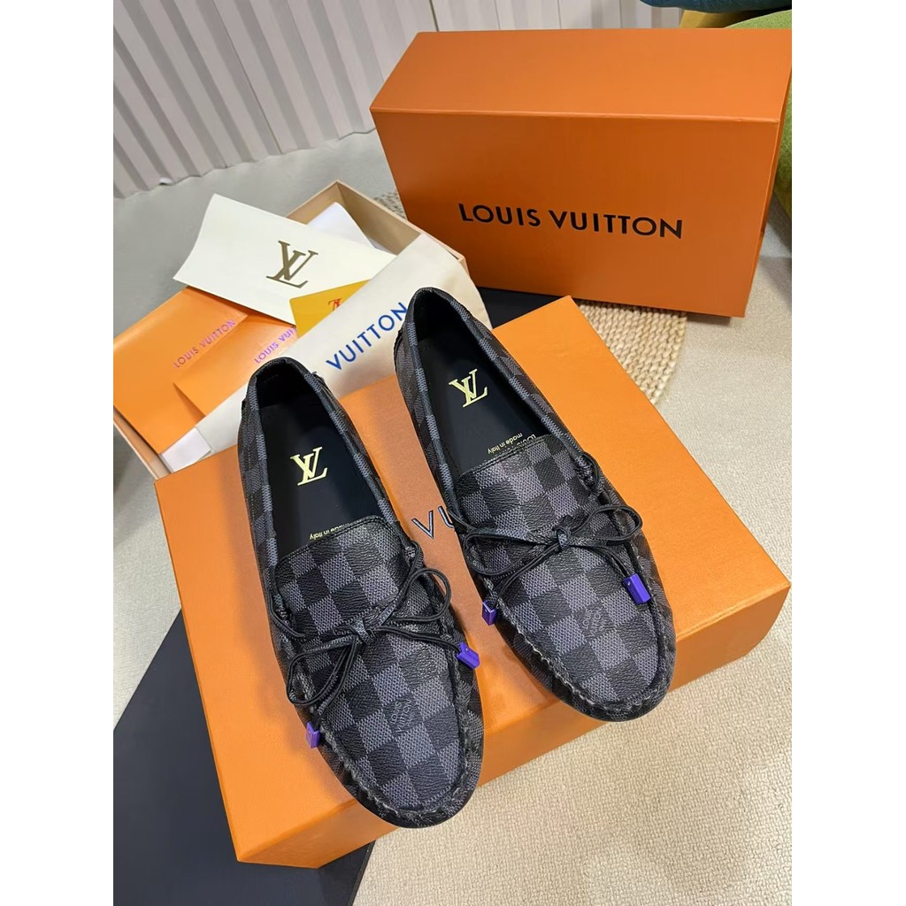 🌸 2025  Louis Vuitton/LV (ขนาด 35-46)  รองเท้าหนังแท้ Louis Vuitton