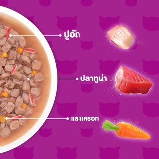 WHISKAS วิสกัส อาหารแมวเปียก Tasty Mix ลูกแมว แมวโต เลือกรสชาติได้ 70 ก. (28 ซอง)