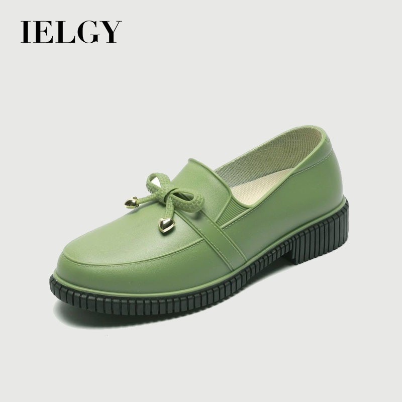 IELGY เวอร์ชั่นเกาหลีของรองเท้าฝนสุภาพสตรีแฟชั่นทํางานเยาวชนกันลื่นรองเท้ายางกันน้ํากาแลชส์