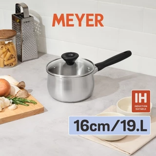 MEYER LUNA SS เครื่องครัวสเตนเลส สตีล หม้อด้ามขนาด 16 ซม./ 1.9 ลิตร พร้อมฝาแก้ว (71794-T)