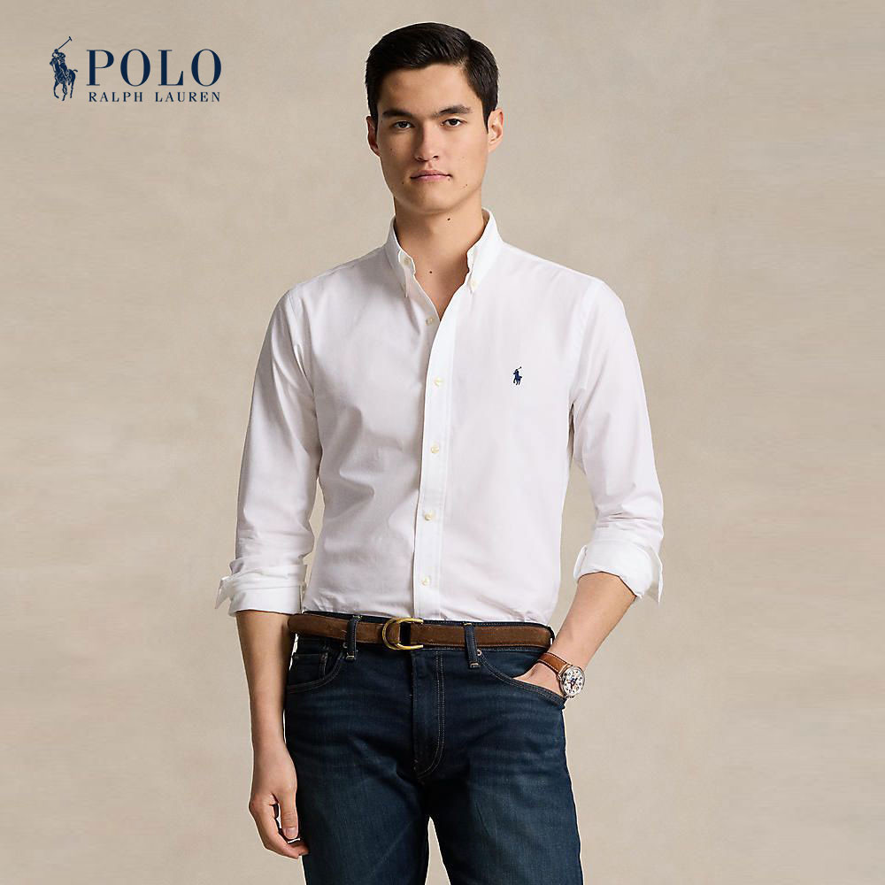 Polo Ralph Lauren เสื้อเชิ้ตผู้ชาย Custom Fit Stretch Poplin Shirt รุ่น MNPOWOV16823414 สีขาว