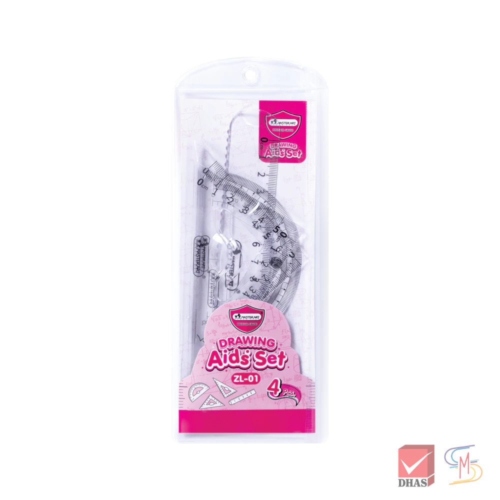 Master Art มาสเตอร์อาร์ต ชุดเรขาคณิต 4 ชิ้น รุ่น ZL-01 จำนวน 1 ชุด