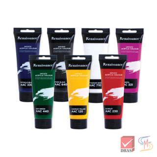 Renaissance สีอะคริลิค 120 มล. 12 สี จำนวน 1 หลอด