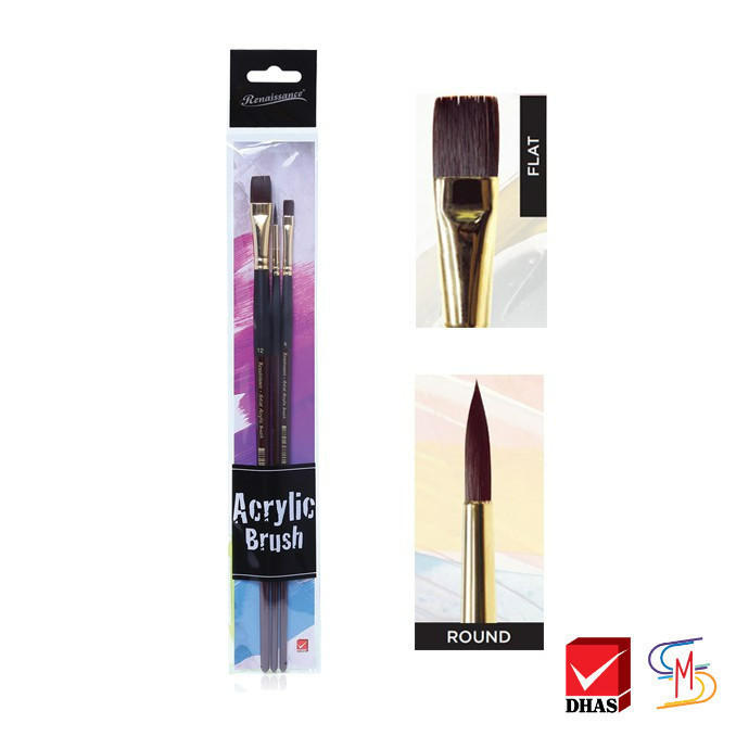 Renaissance ชุดพู่กัน สีอะคริลิค (R#6+F#6+F#12) จำนวน 1 ชุด