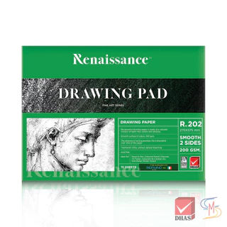 Renaissance สมุดวาดเขียน ขนาด 15x11 นิ้ว ผิวเรียบ R-202 จำนวน 1 เล่ม