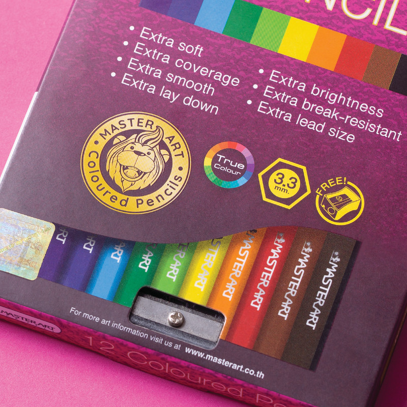 Master Art มาสเตอร์อาร์ต สีไม้ ดินสอสีไม้ แท่งยาว 12 สี  / 24สี / 36 สี จำนวน 1 กล่อง รูปที่ 4