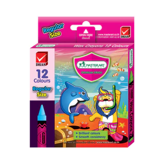 Master Art มาสเตอร์อาร์ต สีเทียน ขนาดกลาง 12 สี จำนวน 1 กล่อง