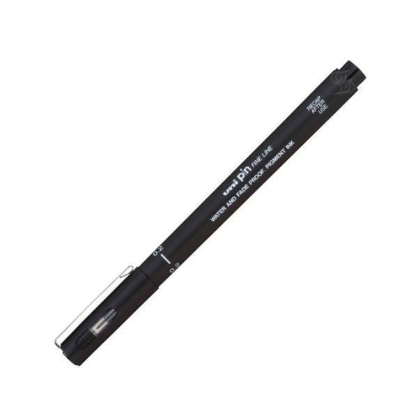 Uni ปากกา ปากกาตัดเส้น PIN 02-200 BLACK จำนวน 1 แท่ง