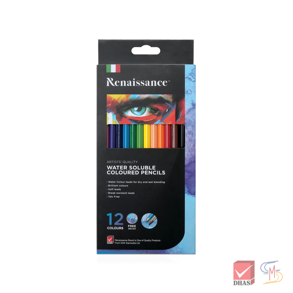 Renaissance สีไม้ สีไม้ระบายน้ำ 12 สี จำนวน 1 กล่อง