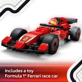 LEGO City 60443 F1 Pit Stop & Pit Crew with Ferrari Car (322pcs.), Building Blocks, Kids Toy