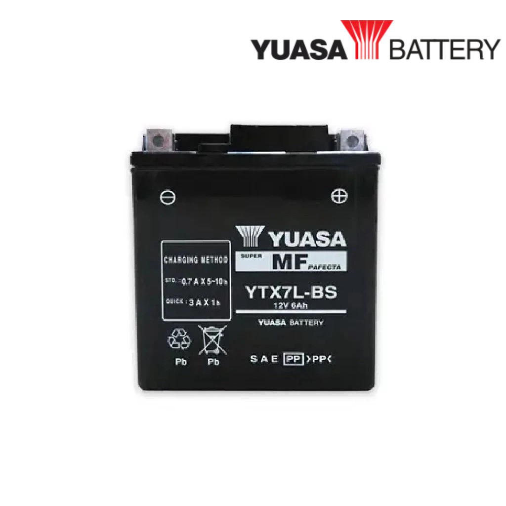 YUASA BATTERY ส่งฟรี! แบตเตอรี่มอเตอร์ไซค์ YUASA YTX7LBS