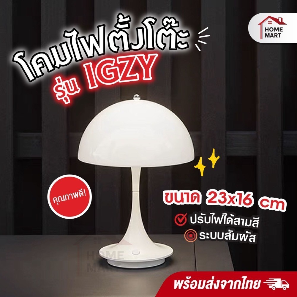 โคมไฟตั้งโต๊ะ รุ่น IGZY โคมไฟ LED ไฟมินิมอล ตกแต่งห้อง โต๊ะอาหาร ไร้สาย ชาร์จไฟ สำหรับคาเฟ่ หรือหัวเตียง