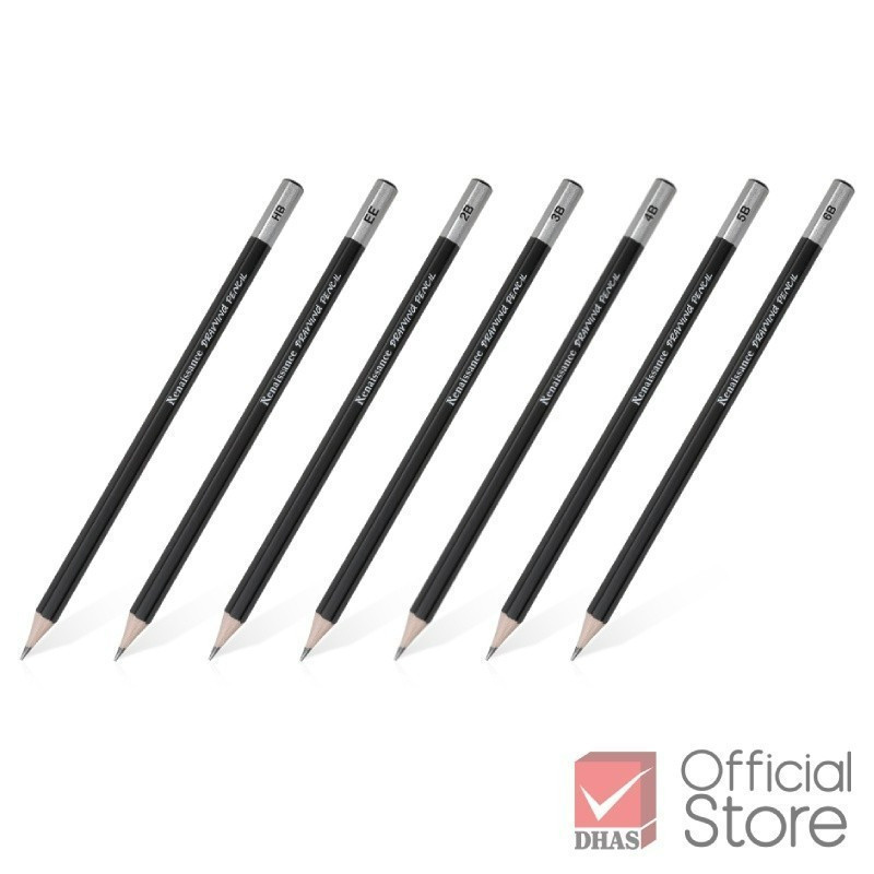 [แพ็ค 7 แท่ง] Renaissance ดินสอ ดินสอวาดเขียน HB, 2B - 6B และ EE จำนวน 7 แท่ง