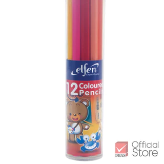 Elfen สีไม้ ดินสอสีไม้ แท่งยาว 12 สี จำนวน 1 กระบอก