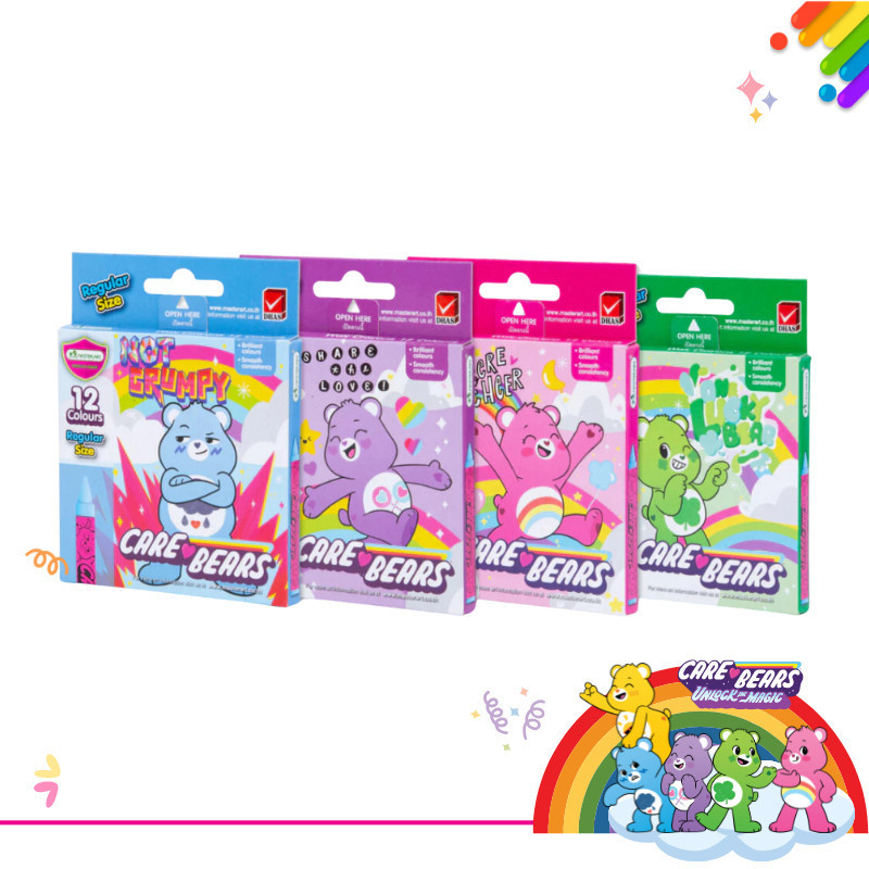 Master Art สีเทียน ขนาดกลาง 12 สี แคร์แบร์ (คละลาย) จำนวน 1 กล่อง