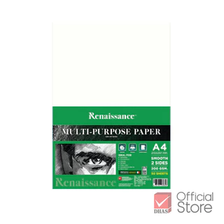 Renaissance กระดาษวาดเขียน แบบเรียบ A4 200G จำนวน 1 แพ็ค