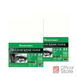 Renaissance กระดาษวาดเขียน แบบเรียบ A4 200G จำนวน 1 แพ็ค