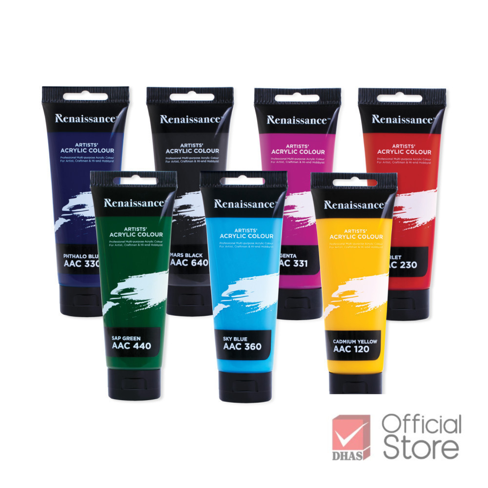 Renaissance สีอะคริลิค 120 มล. 12 เฉดสี จำนวน 1 หลอด