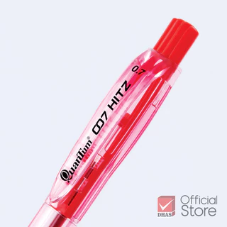 Quantum ปากกาลูกลื่น รุ่น 007 Hitz 0.7 มม. หมึกแดง (Low Viscosity) - กระปุก 50 ด้าม