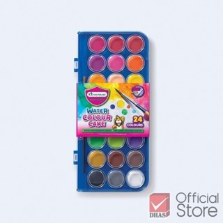 Master Art สีน้ำ สีน้ำก้อน 24 สี กล่องพลาสติก แถมพู่กัน จำนว…