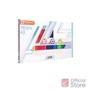 Elephant สีไม้ 36 สี รุ่น Premium 4.0 (ไส้ใหญ่พิเศษ 4.0 มม.) - 1 กล่อง