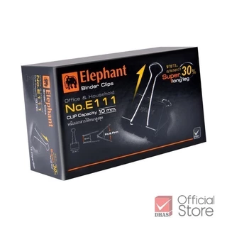Elephant คลิปหนีบกระดาษ คลิปดำ No.E111 25 มม. จำนวน 3 กล่อง