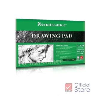 Renaissance สมุดวาดรูป สมุดวาดเขียน 200 แกรม ผิวเรียบ R-202 จำนวน 1 เล่ม
