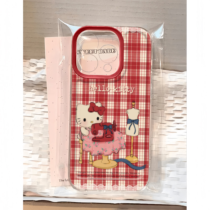 ✂️【𝐕𝐈𝐑𝐀𝐋】เคส iPhone 17/16/15/14/13/12/11/X/XS/XR/8/7 PLUS PRO MAX ลายคิตตี้ ตาข่าย ✨ วัสดุนุ่มพิเศษ